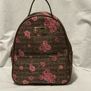 Juicy Couture Floral Backpack in Brown and Pink
